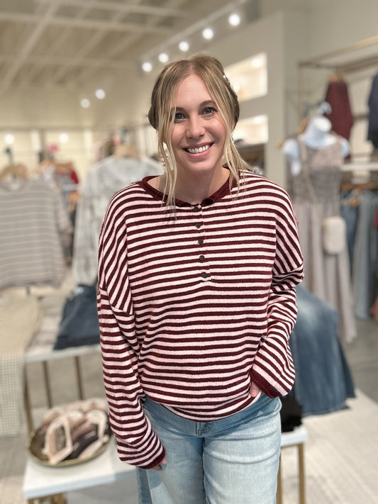Merlot Stripe Sweater