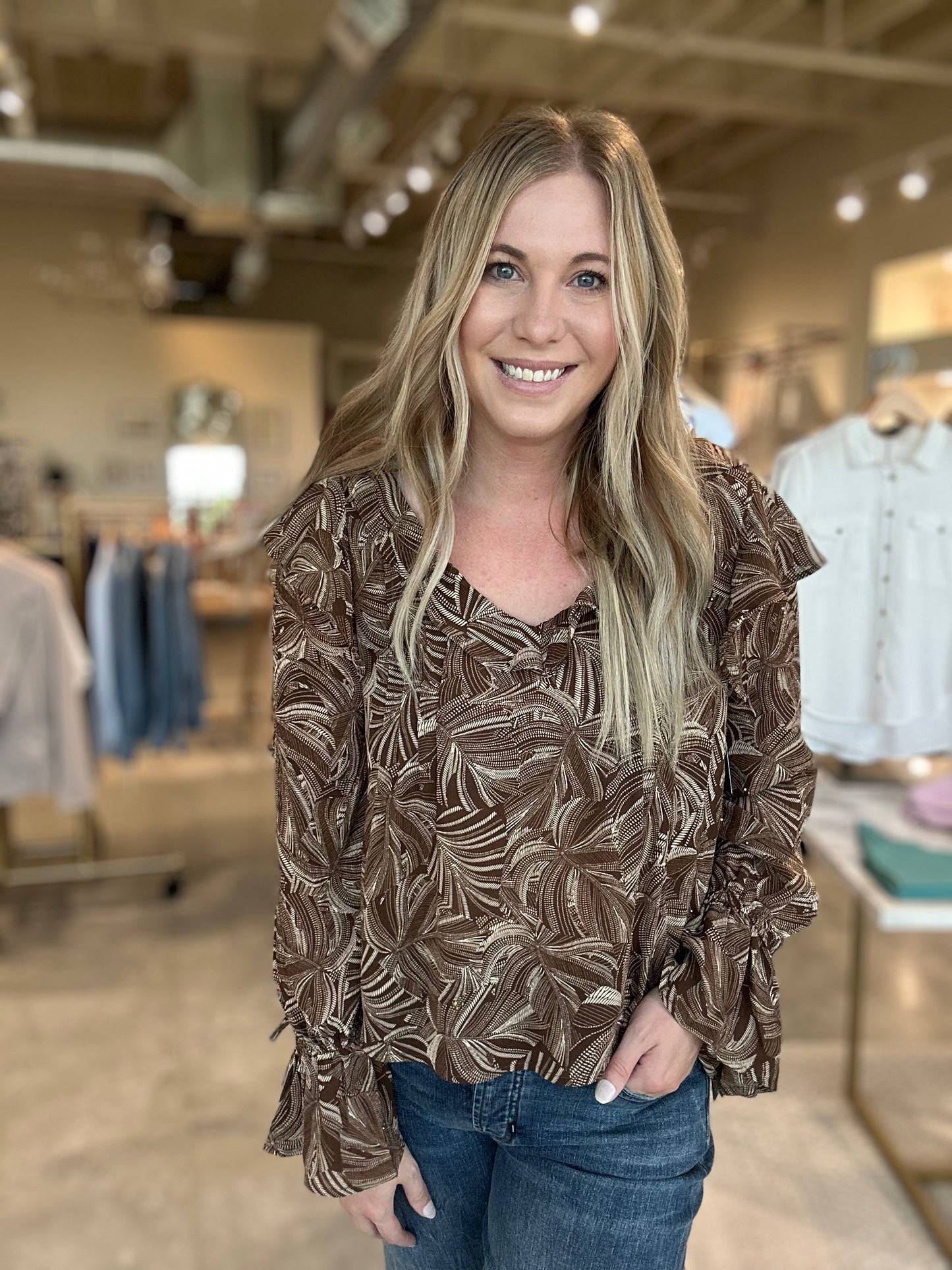 Liverpool Ruffle Neck Blouse