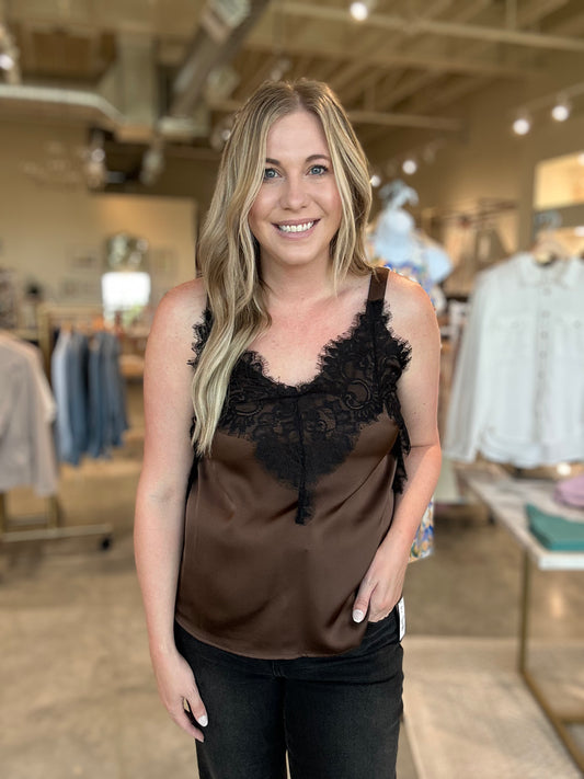 Liverpool Lace & Satin Tank