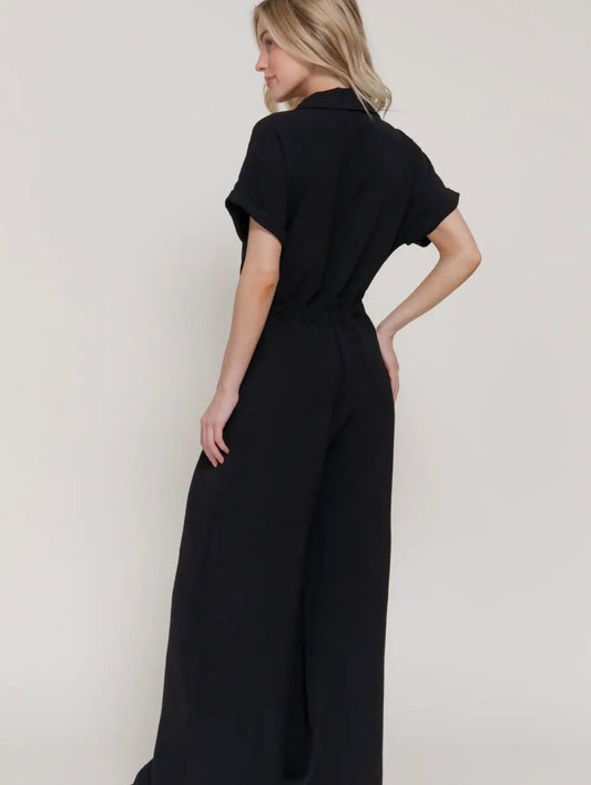 Red Hot Getaway Jumpsuit in Black