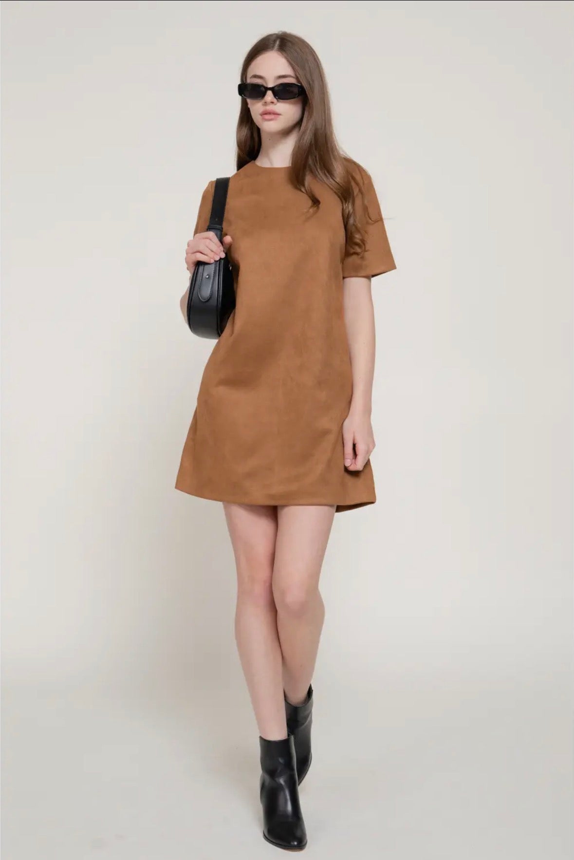 Chestnut Suede Shift Dress