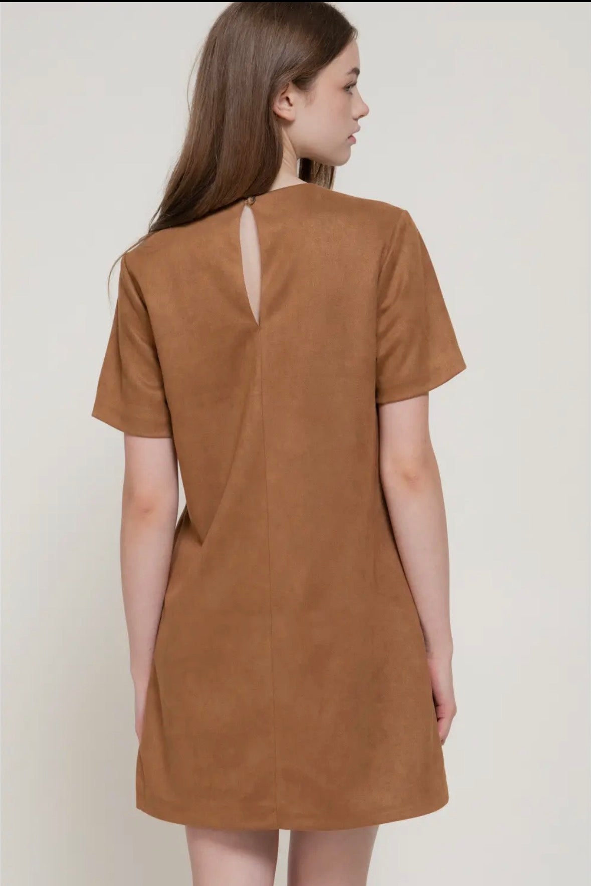 Chestnut Suede Shift Dress
