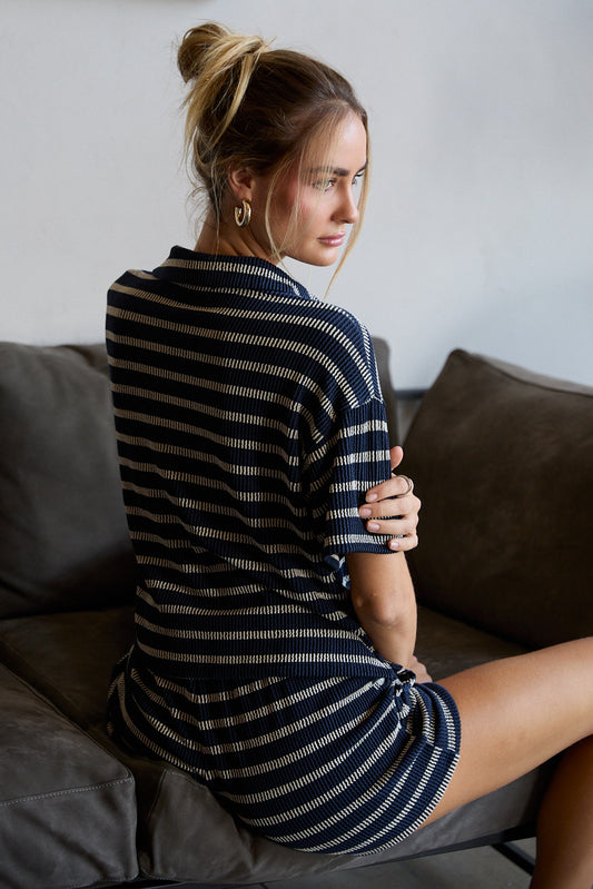 The Modern Midnight Striped Box Top