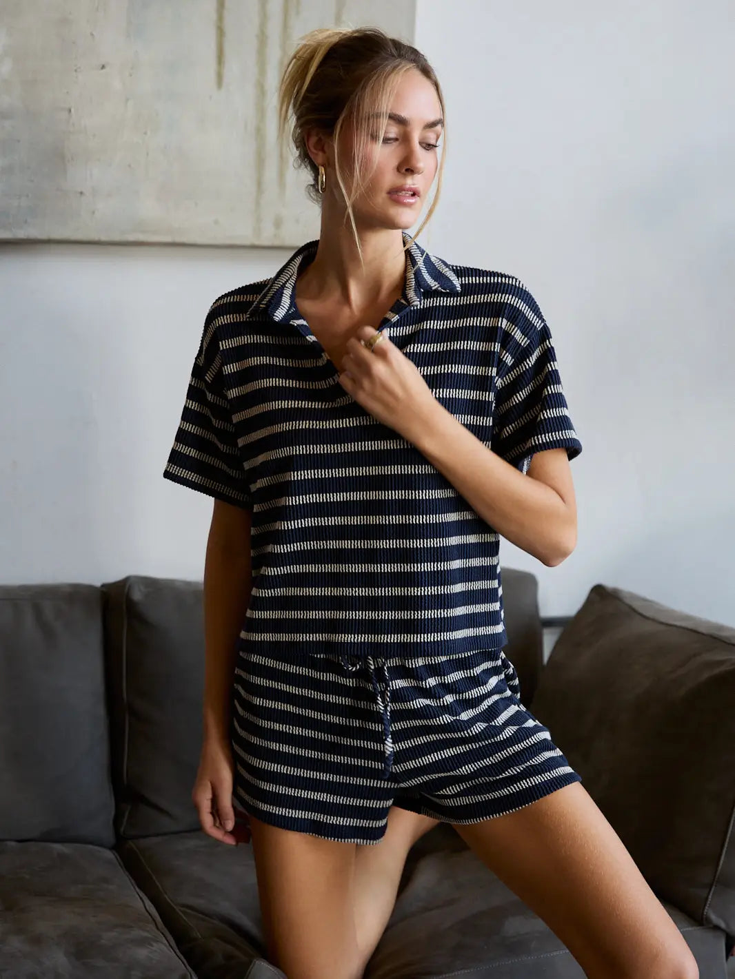 The Modern Midnight Striped Box Top