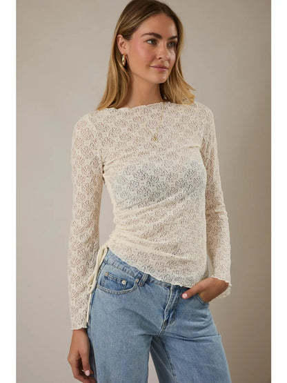 The Lost Love Lace Bell Sleeve Top
