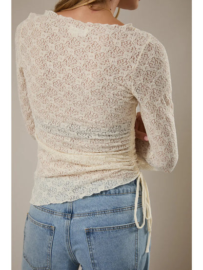 The Lost Love Lace Bell Sleeve Top