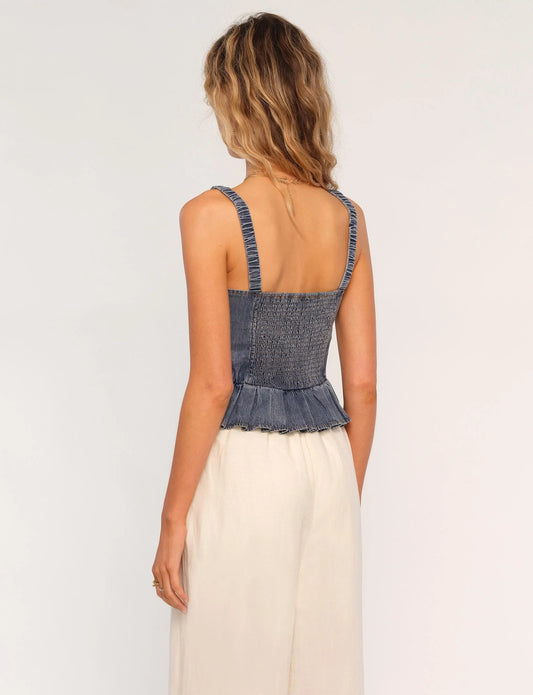 Heartloom | Cecily Corset Denim Top