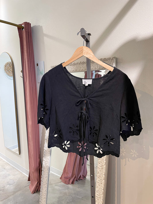 Emmy Tie Front Linen Top