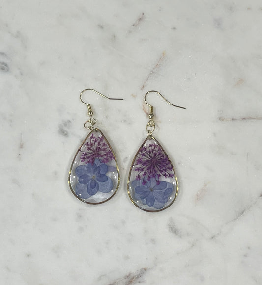 Hydrangea Drop Dangle Earrings