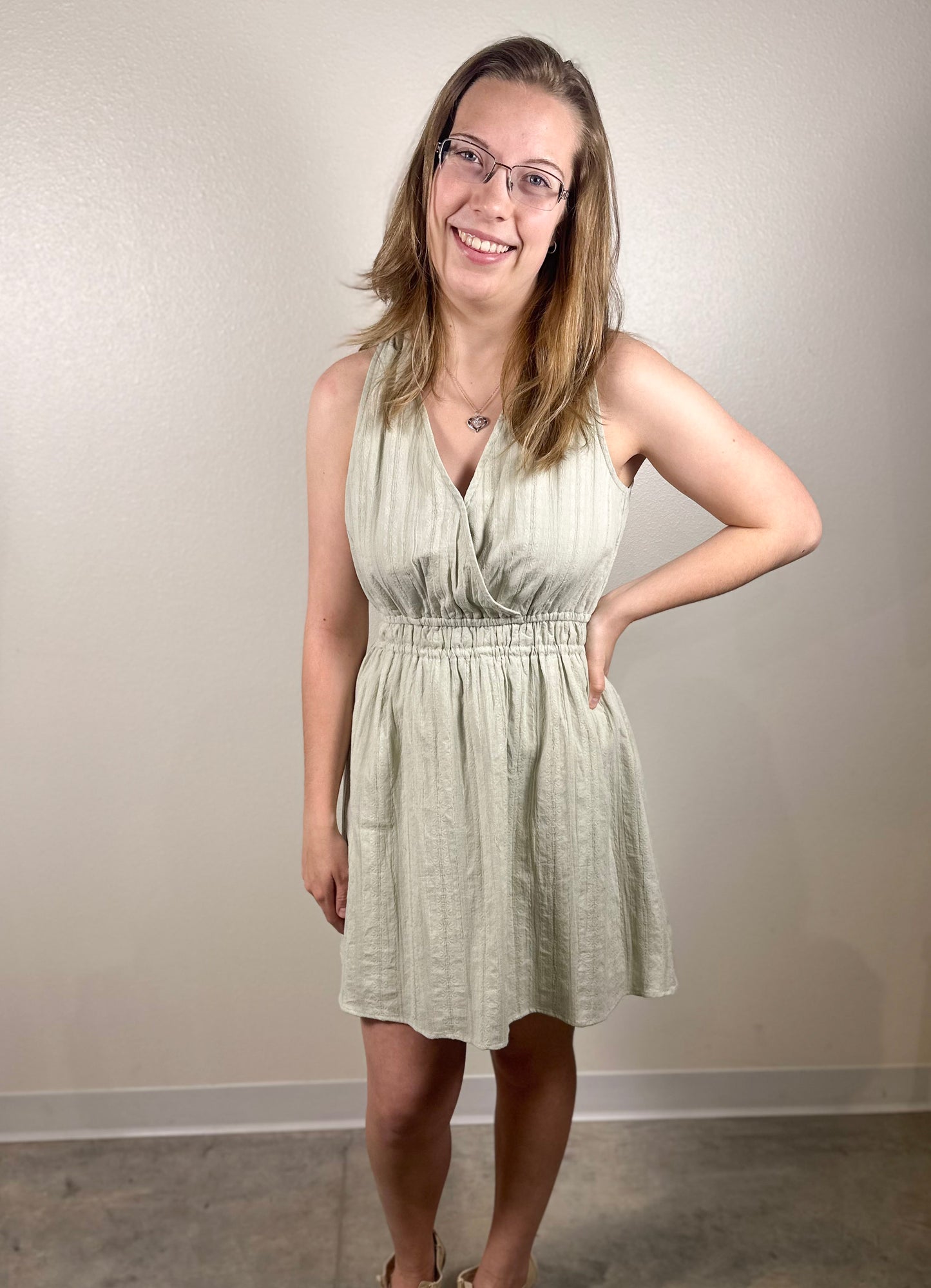 Flattering Surplice Mini Dress with V-Neck