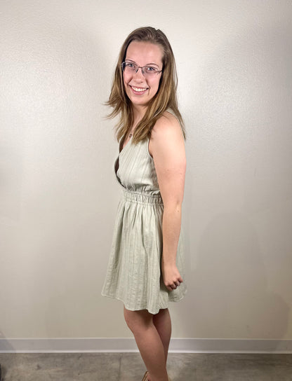 Flattering Surplice Mini Dress with V-Neck