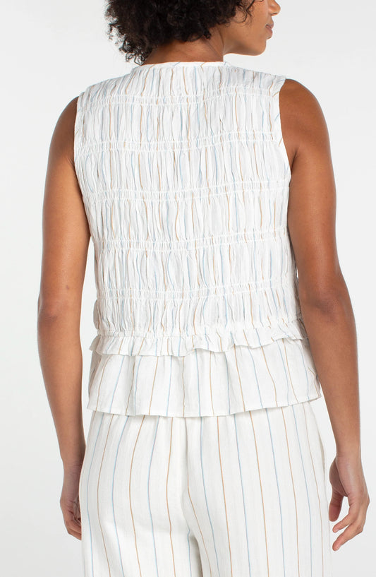 Liverpool Sleeveless Tie Front Top