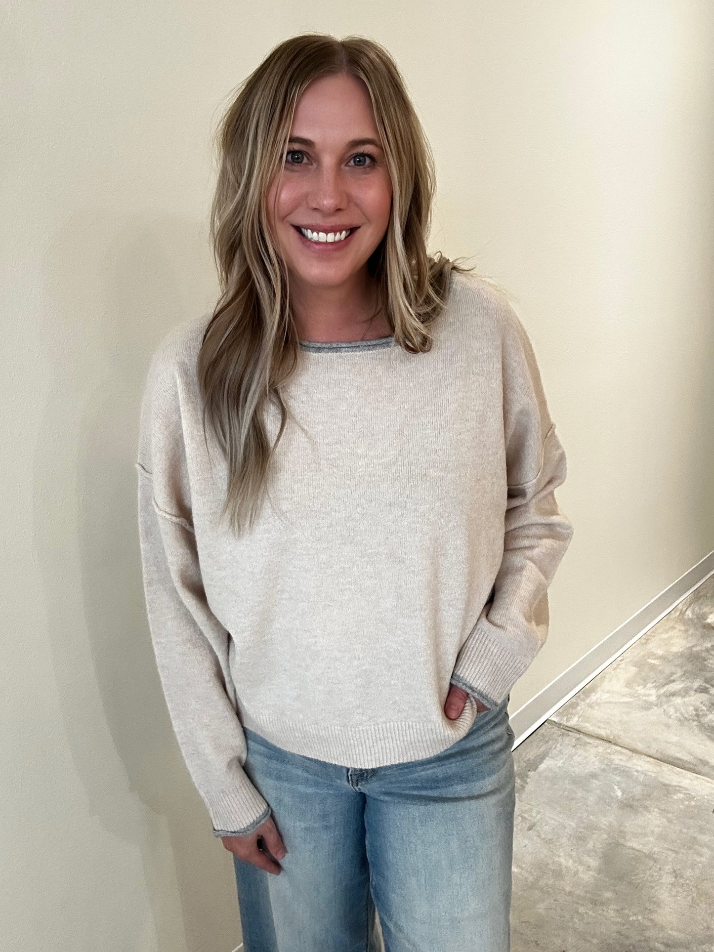 The Lila Contrast Trim Sweater