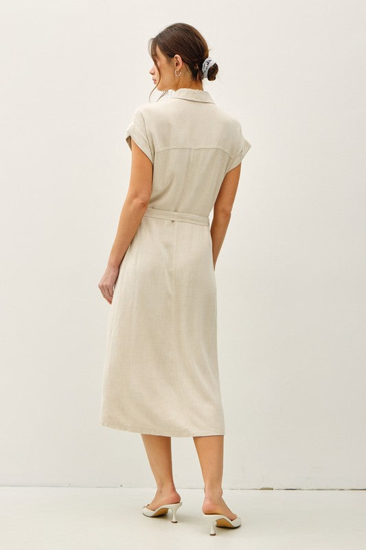 Linen Shirt Dress Back