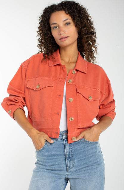 Liverpool | Oversized Cropped Denim Jacket