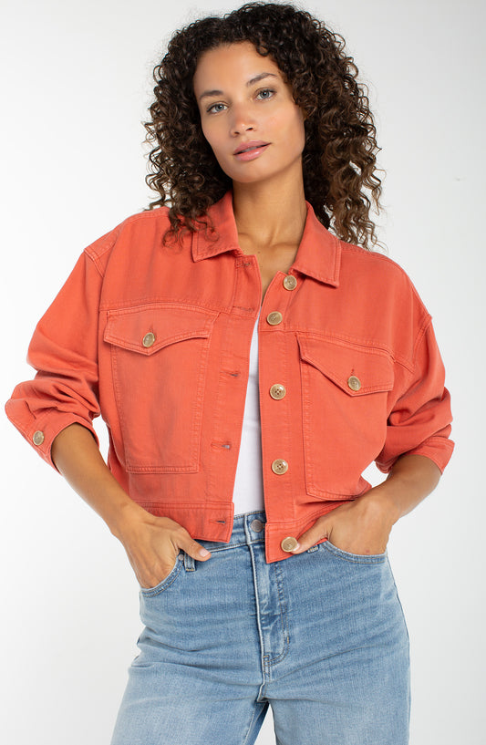 Liverpool | Oversized Cropped Denim Jacket