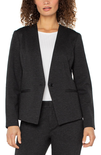 Liverpool | Collarless Fitted Blazer Front