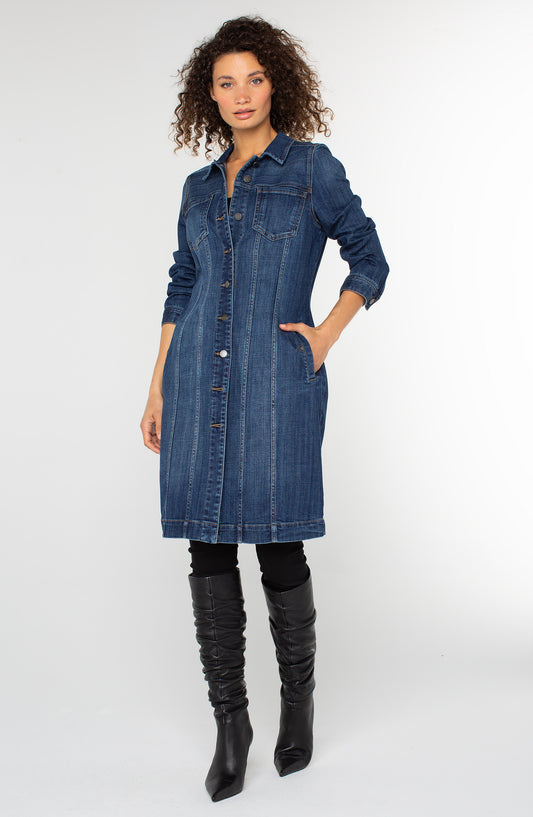 Liverpool | Long Trucker Jacket Closed Front