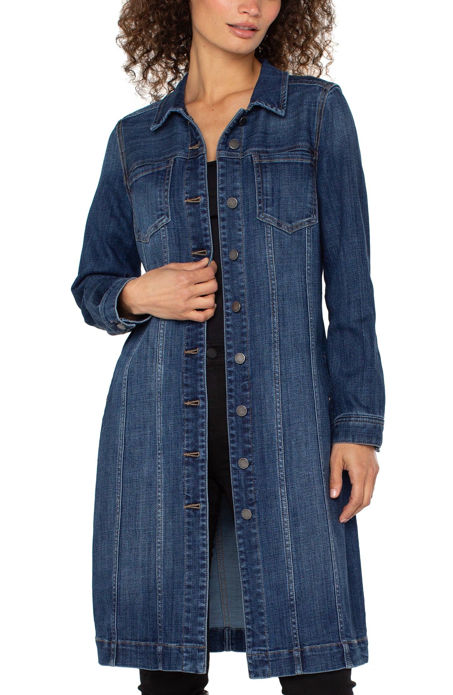 Liverpool | Long Trucker Jacket Open Front