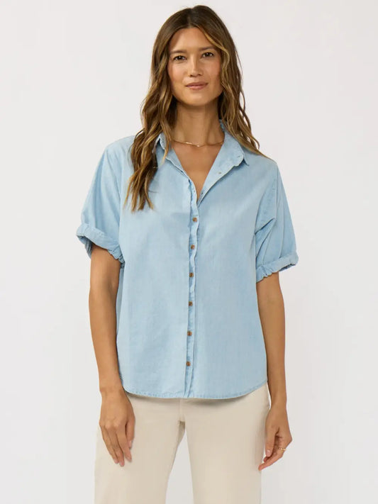 Lightwash Chambray Denim Button Up