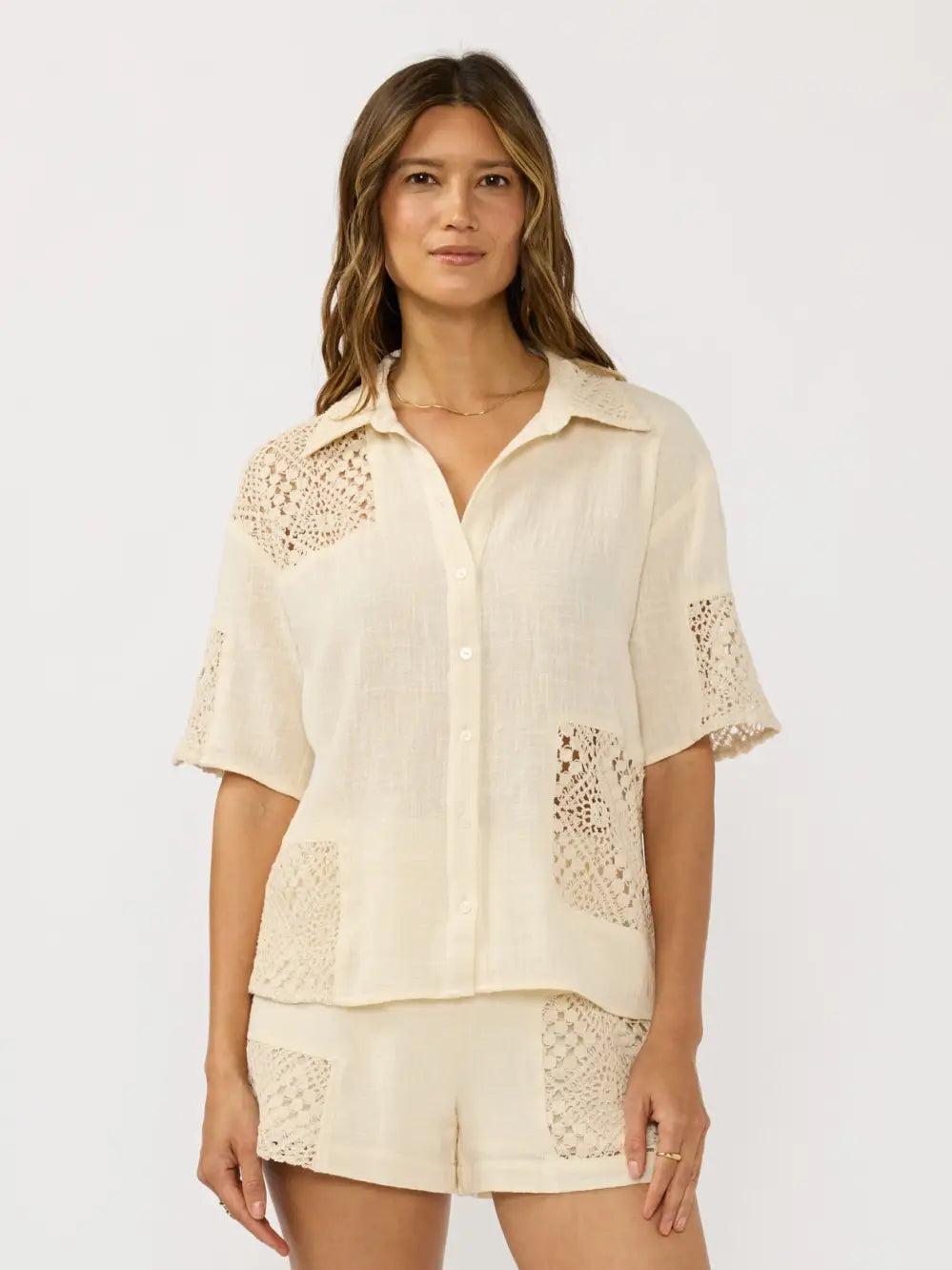 The Soft Loom Patchwork Lace Top