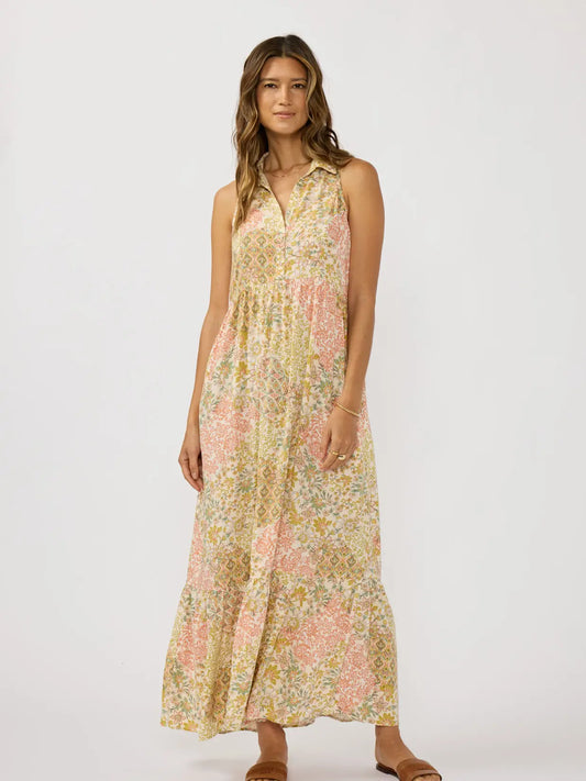 Terracotta Sunset Sleeveless Maxi Dress