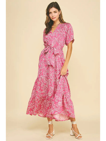 Single Desire Damask Tiered Maxi