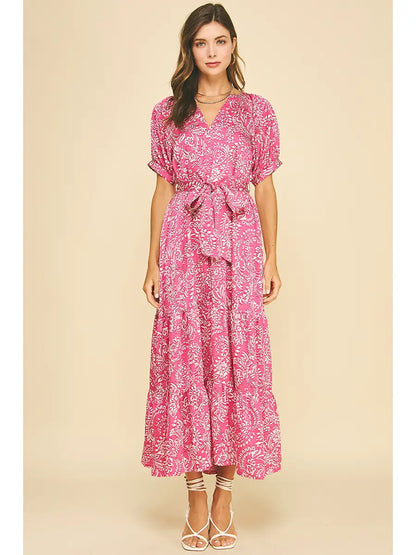 Single Desire Damask Tiered Maxi