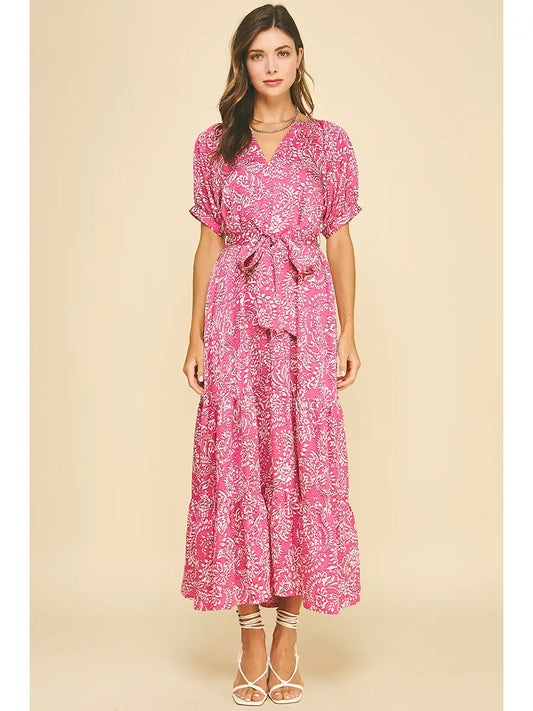 Single Desire Damask Tiered Maxi