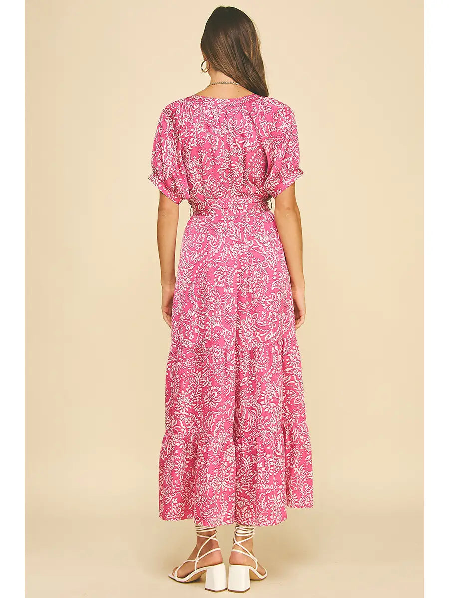 Single Desire Damask Tiered Maxi