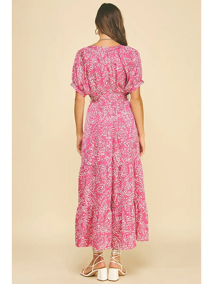 Single Desire Damask Tiered Maxi