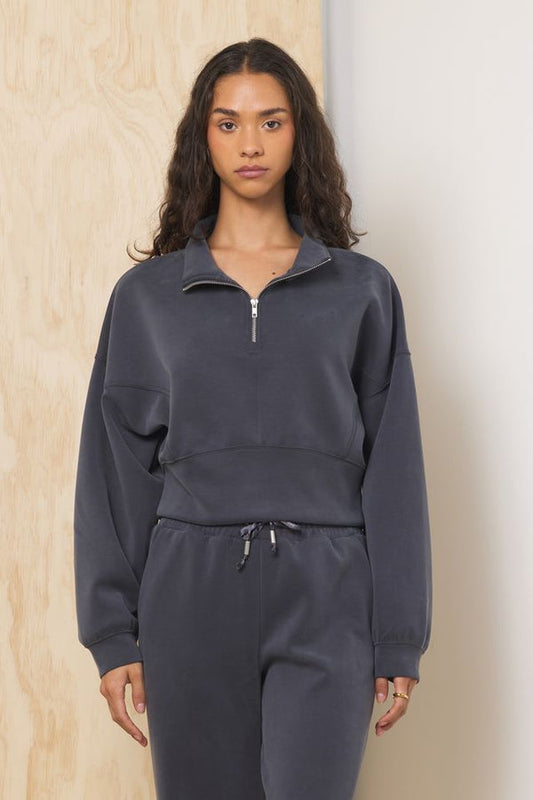 The Luxe Graphite Cloud Quarter Zip
