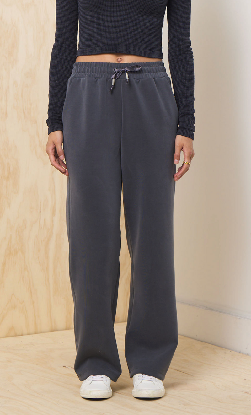 The Luxe Graphite Cloud Wide Leg Pant