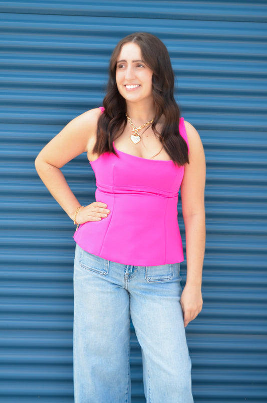 The Elle Peplum Top with Back Bow Front