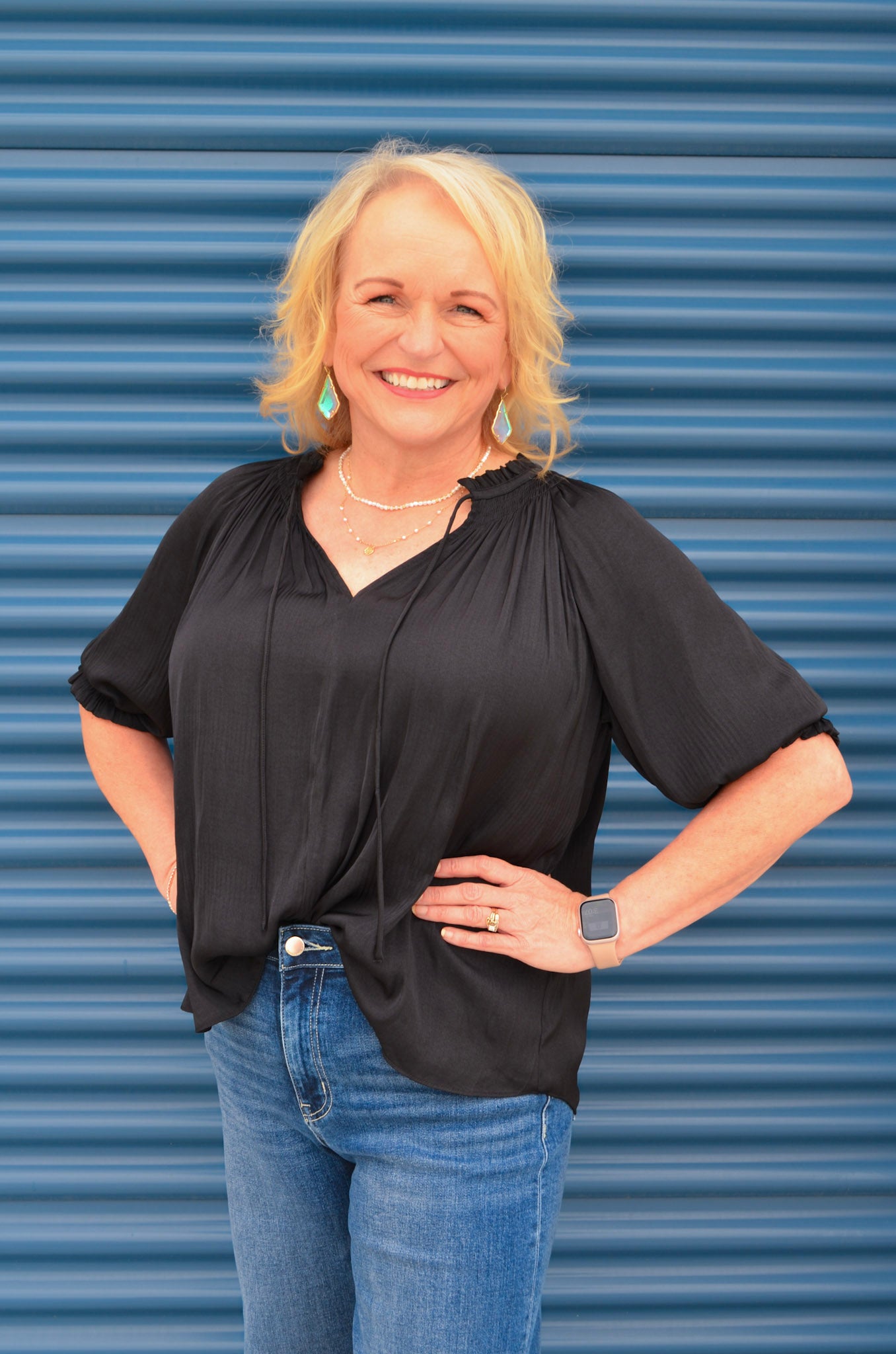 The Raven Ruffle Tie Front Blouse Front