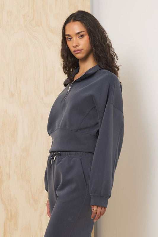 The Luxe Graphite Cloud Quarter Zip