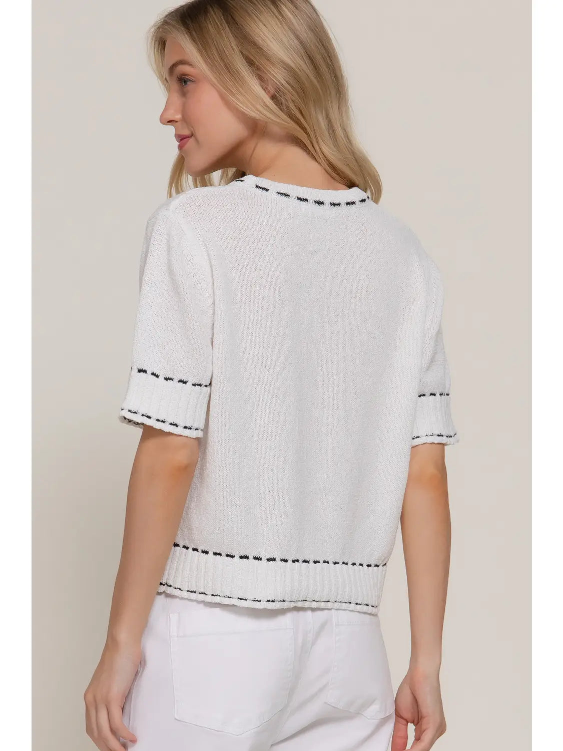 Marlowe Knit Top in White