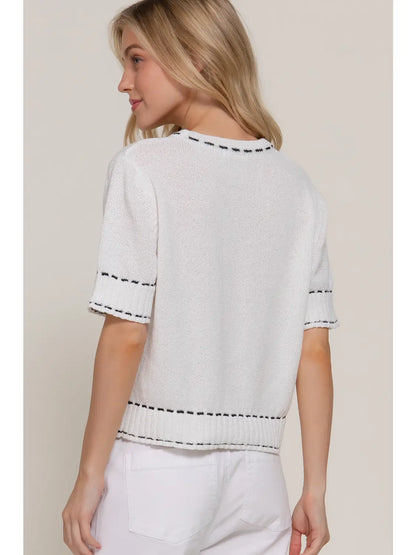 Marlowe Knit Top in White