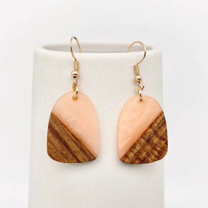 Wood & Resin Pendant Earrings