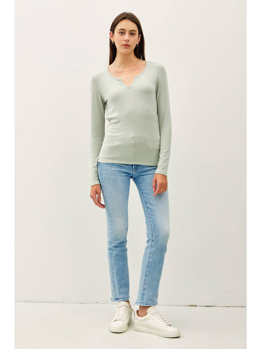 The Simple Grace Split Neck Top