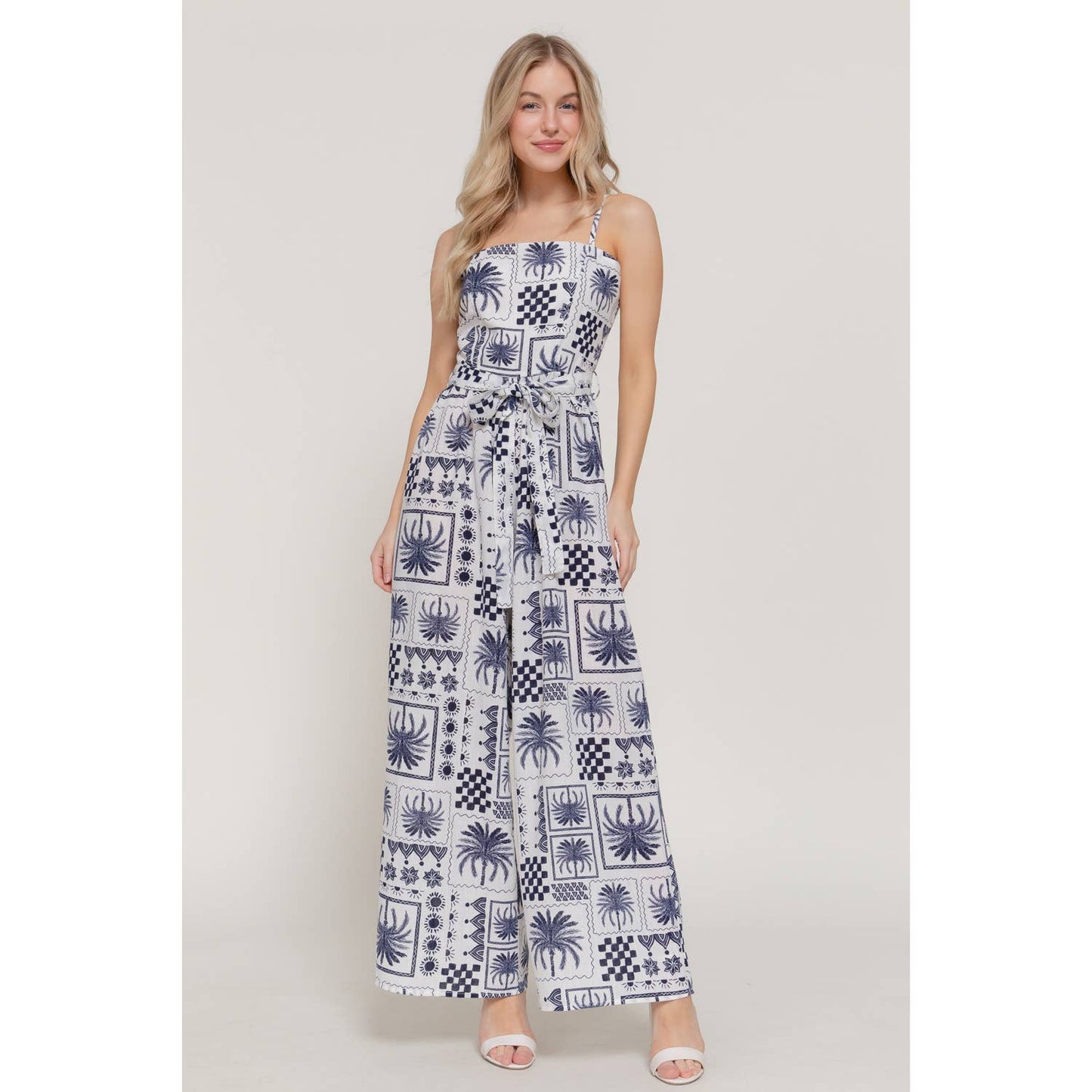Santorini Palm Print Jumpsuit