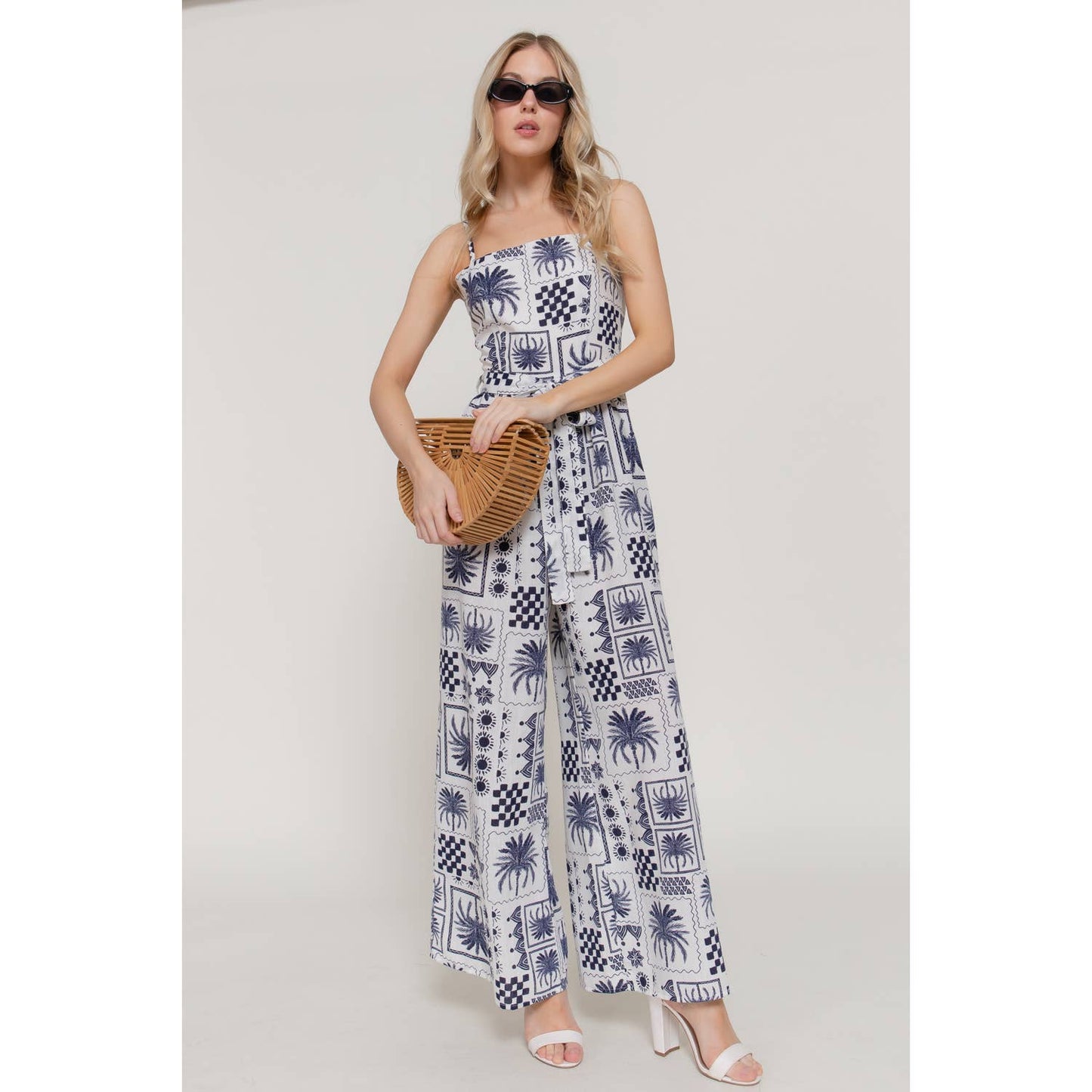 Santorini Palm Print Jumpsuit