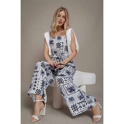 Santorini Palm Print Jumpsuit