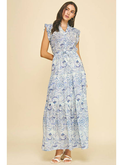 The Shellscape Watercolor Maxi Dress