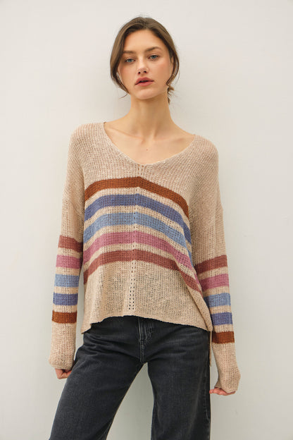 Rainbow Breeze Striped Sweater