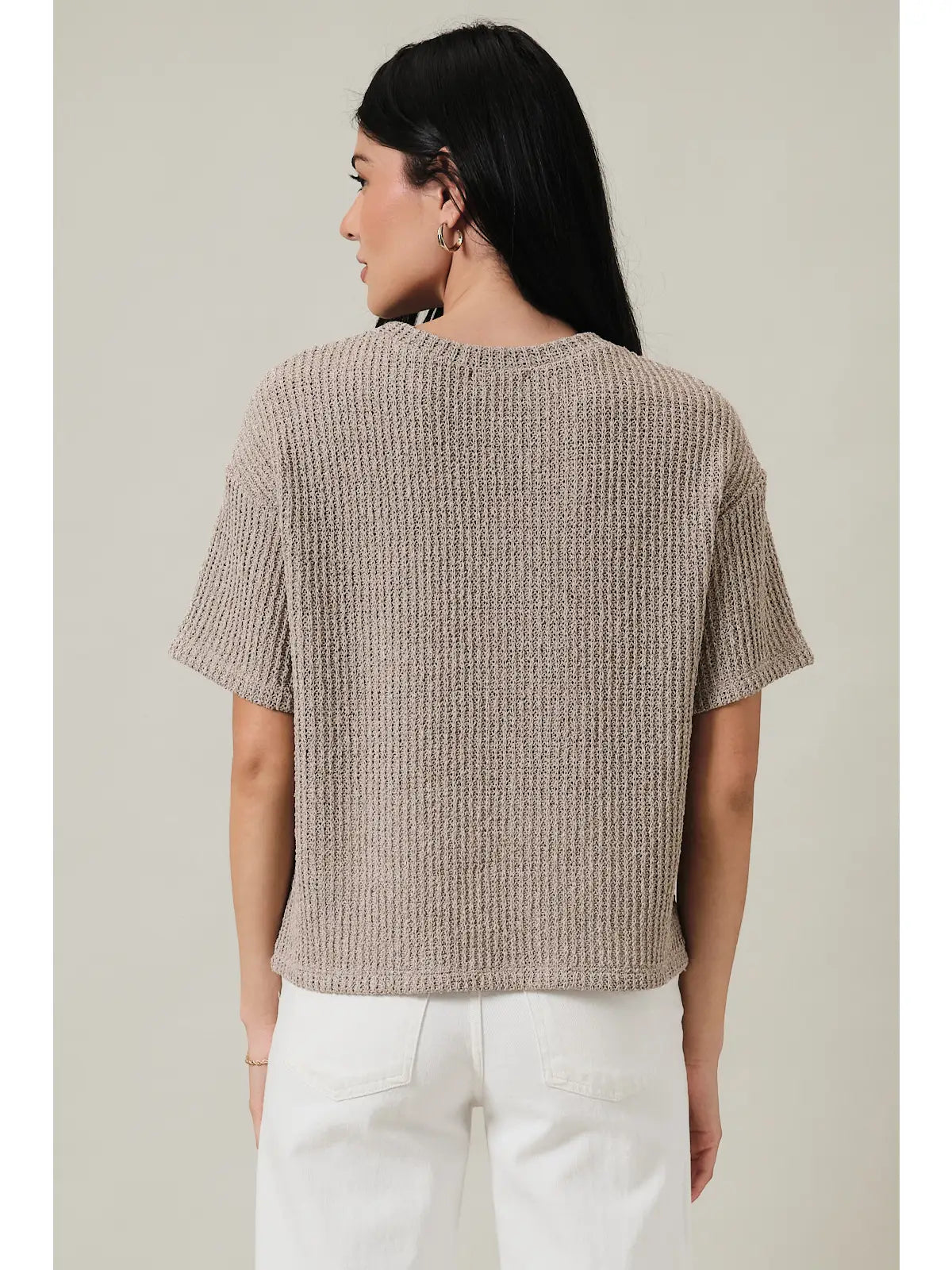 Sandstone Waffle Knit Tee
