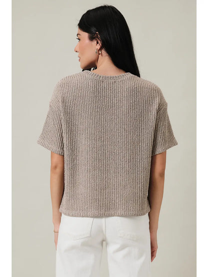 Sandstone Waffle Knit Tee
