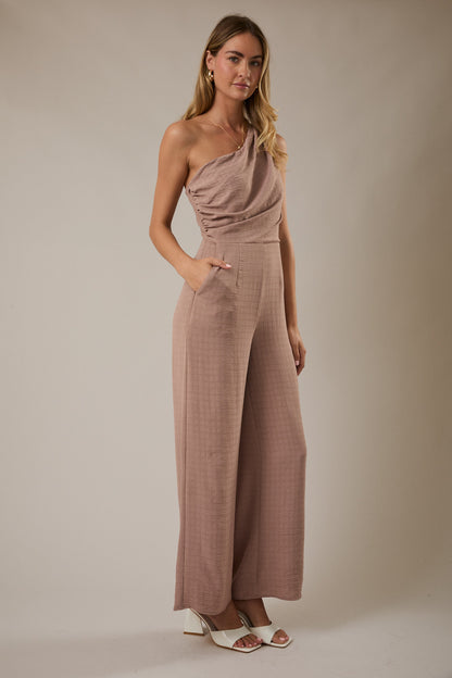 The One-Shoulder Muse Ruched Jumpsuit