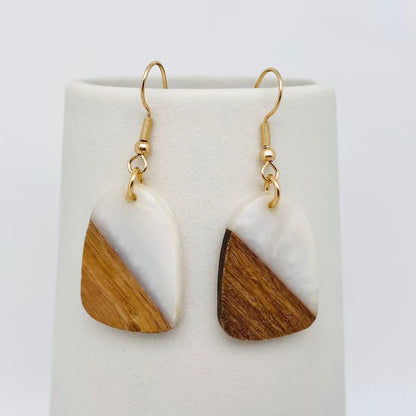 Wood & Resin Pendant Earrings