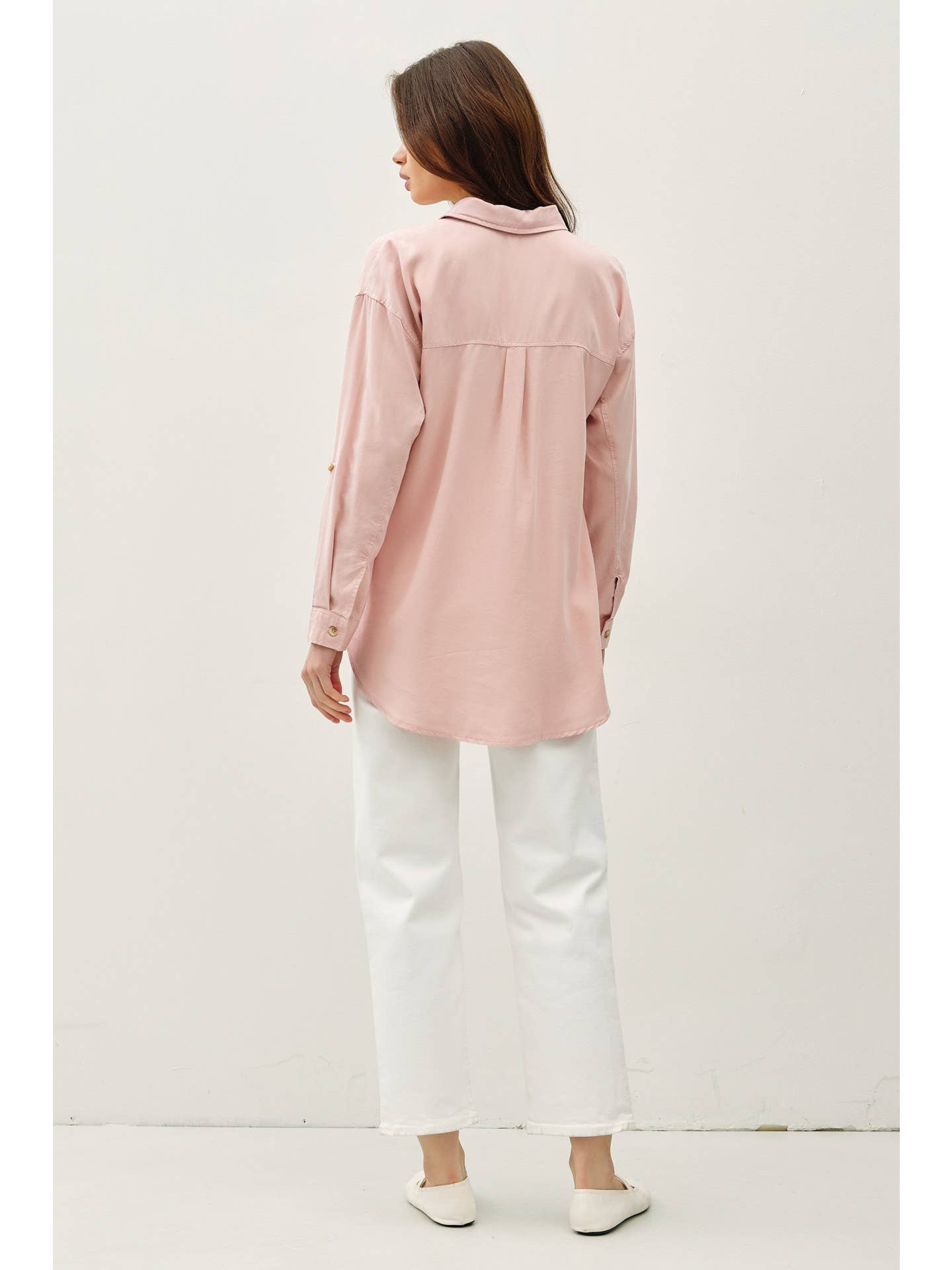 The Draped Ease Oversized Button Up